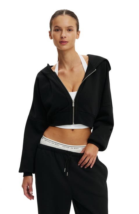 Women's Active Raw Edge Zip Through Hoodie