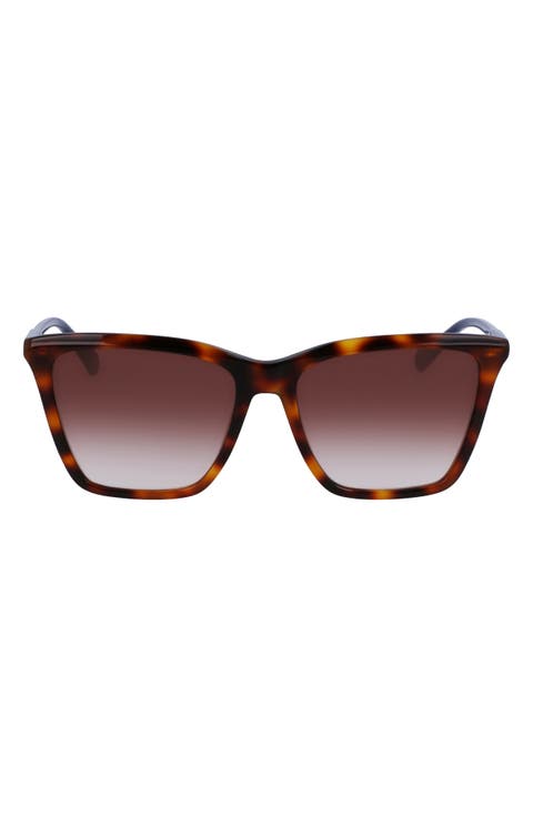 Le Pliage 56mm Gradient Rectangular Sunglasses