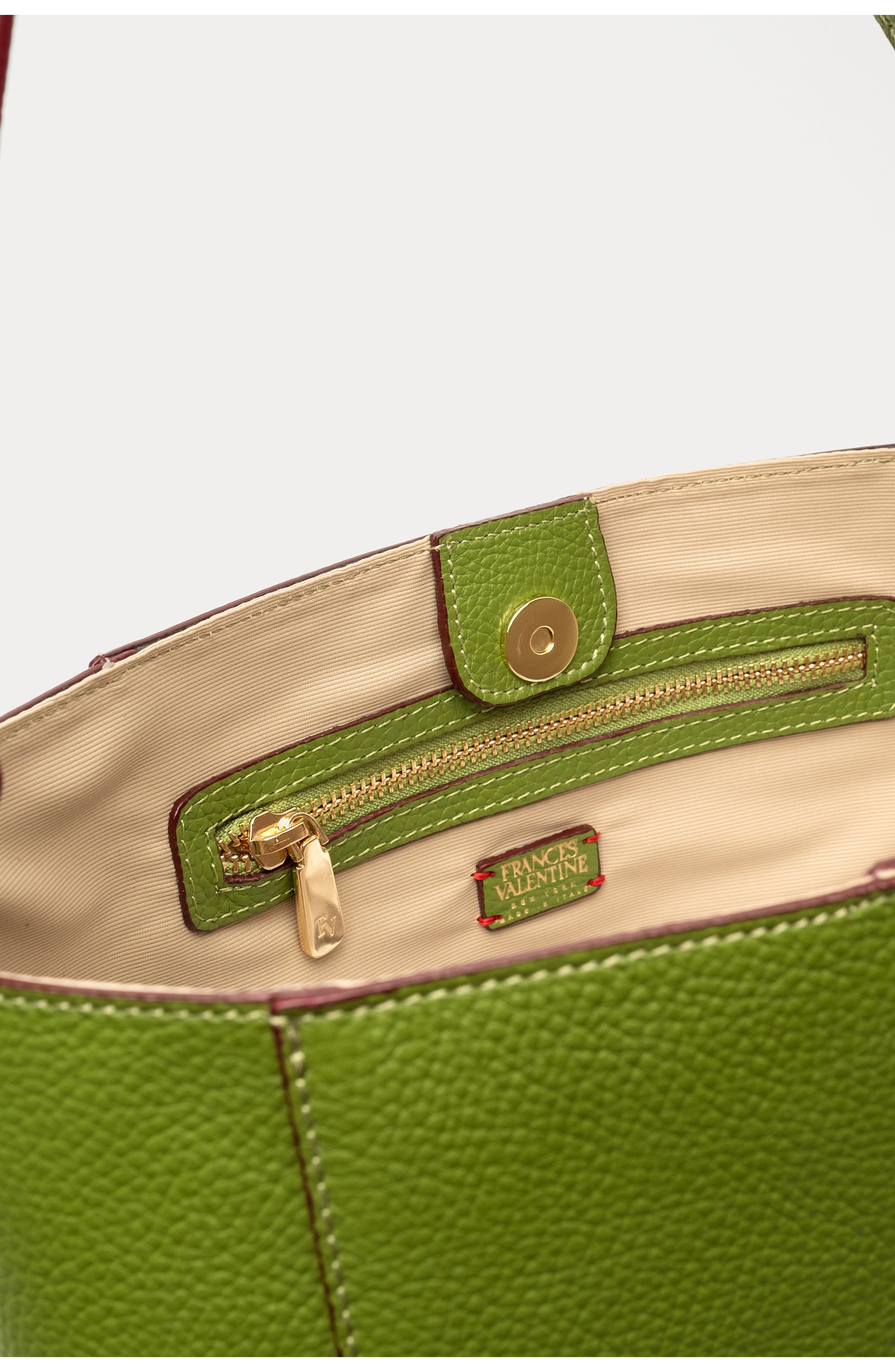 Frances Valentine June Tumbled Leather Hobo Bag, Alternate, color, Fern