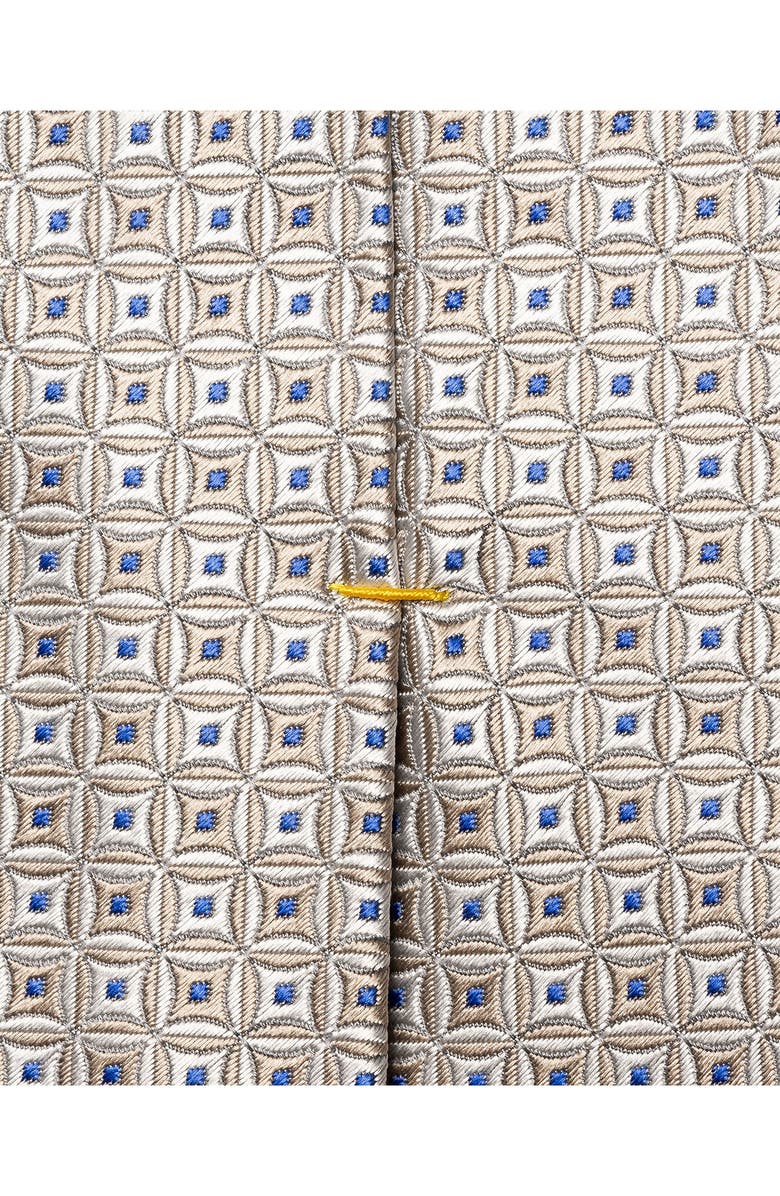 Eton Geometric Silk Jacquard Tie, Alternate, color, Light Grey