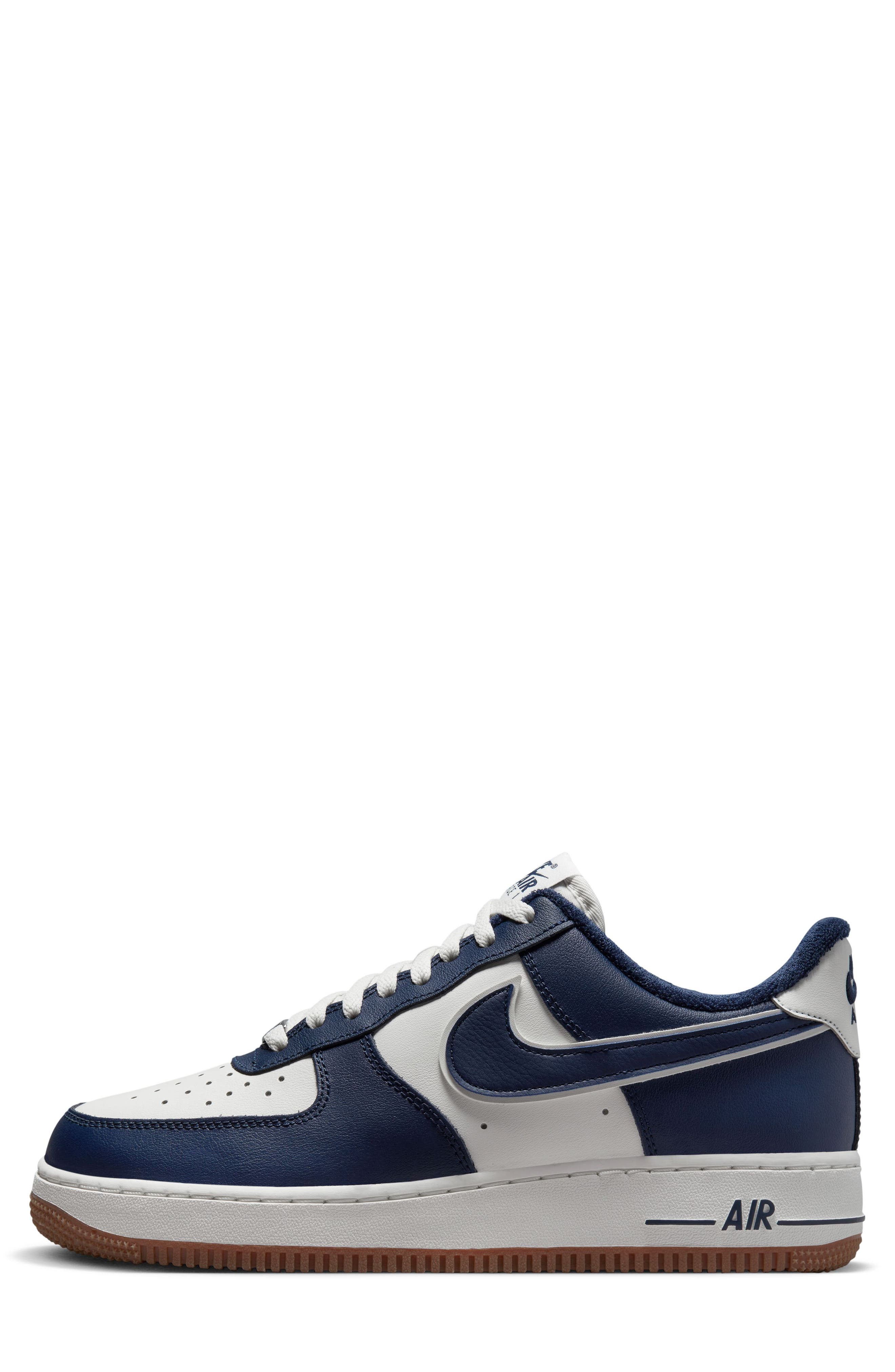 Air Force 1 '07 LV8 Sneaker, Alternate, color, SAIL/ MIDNIGHT NAVY