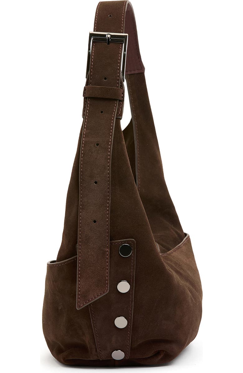 HAMMITT Tom Zip Medium Hobo Bag, Alternate, color, Belted Suede/ Gunmetal