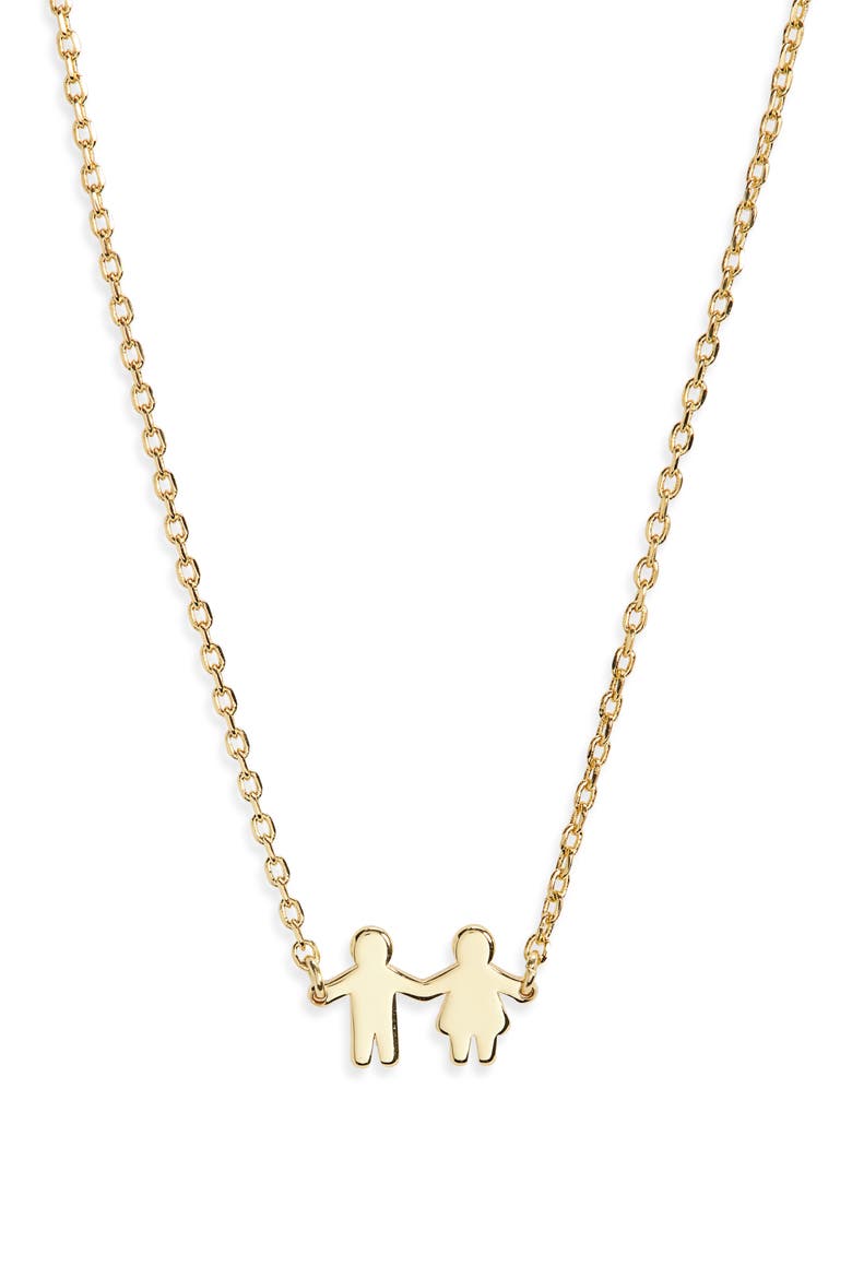 People Pendant Necklace, Main, color, GOLD