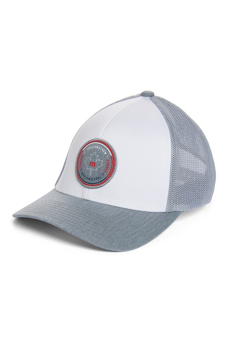 Going in Circles Mesh Panel Hat, Main, color, WHITE