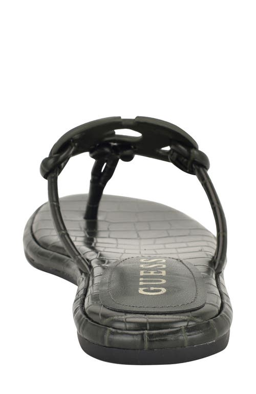Guess Saime Croc Embossed Sandal In Multi