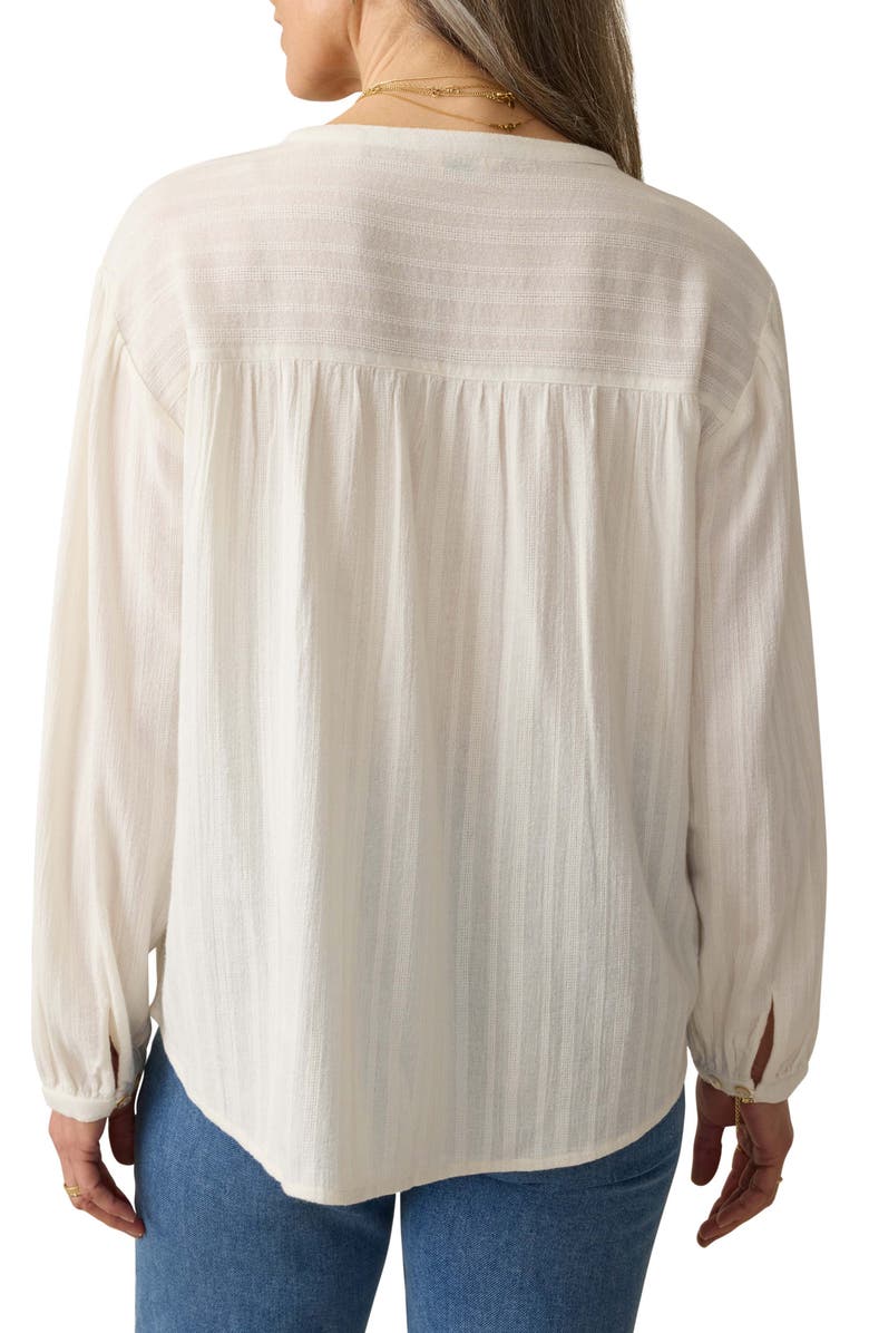 Faherty Lena Organic Linen Button-Up Top, Alternate, color, Egret