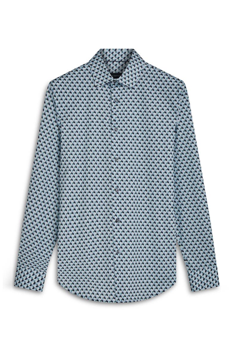 James OoohCotton® Abstract Print Button-Up Shirt, Alternate, color, JADE