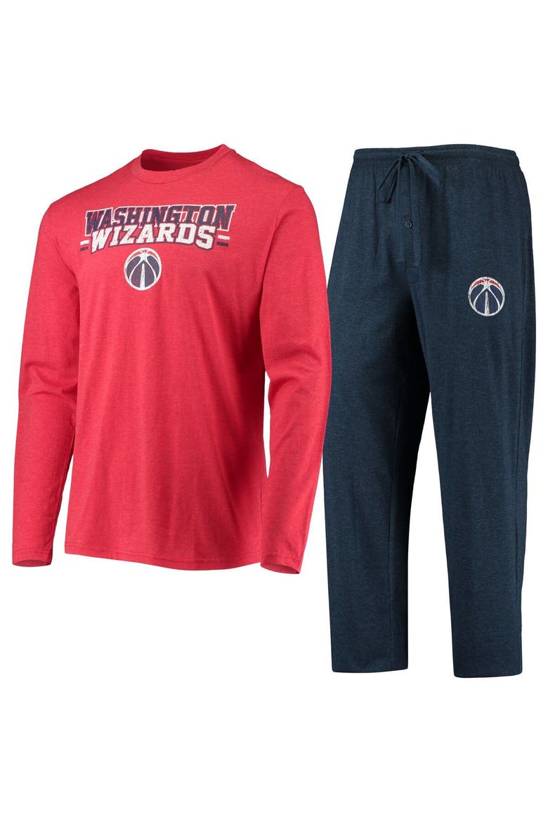 Men's Concepts Sport Navy/Red Washington Wizards Long Sleeve T-Shirt & Pants Sleep Set, Main, color, Navy
