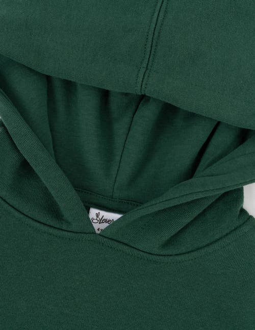 Leveret Kids Pullover Hoodie, Cotton Blend, Kangaroo Pocket, Solid Colors In Green