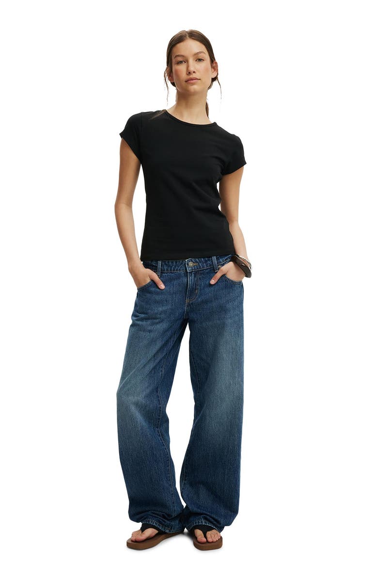 Cotton On Women's Longline Crew Short Sleeve Tee, Alternate, color, Black