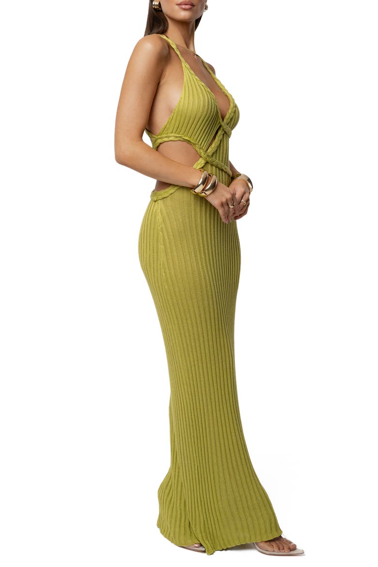 Drift & Dream Open Back Body-Con Maxi Sundress, Alternate, color, GREEN