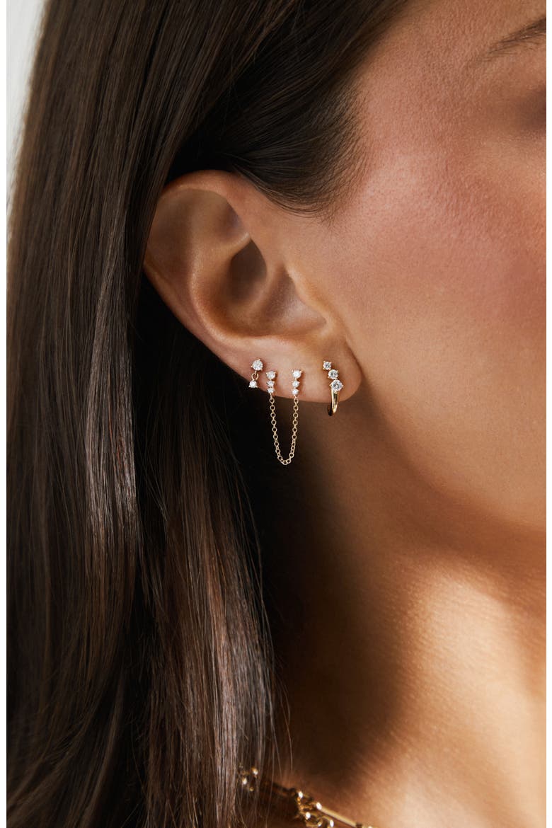 Leila Huggie Hoop Earrings, Alternate, color, 14K YELLOW GOLD