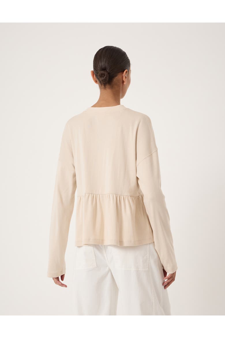 Sana Peplum Jersey Top, Alternate, color, Almond