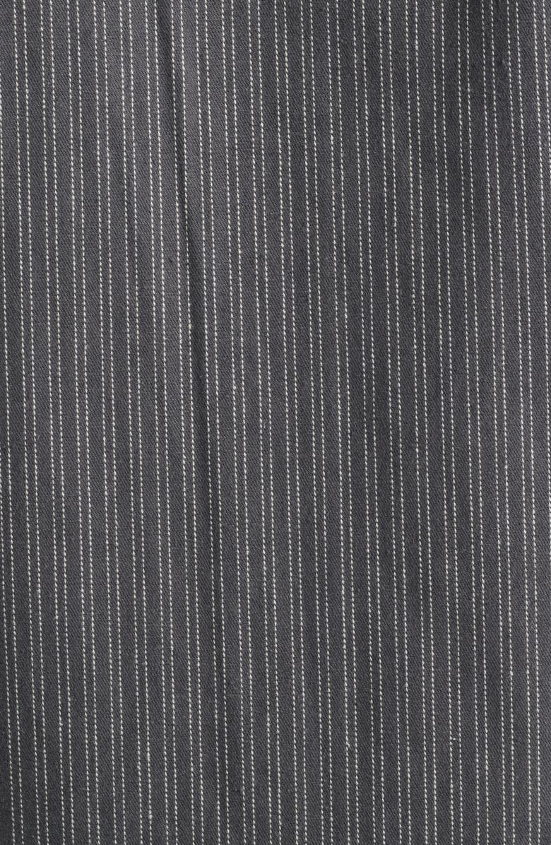 Dickies Lima Loose Fit Pinstripe Cotton Twill Button-Up Shirt, Alternate, color, Charcoal