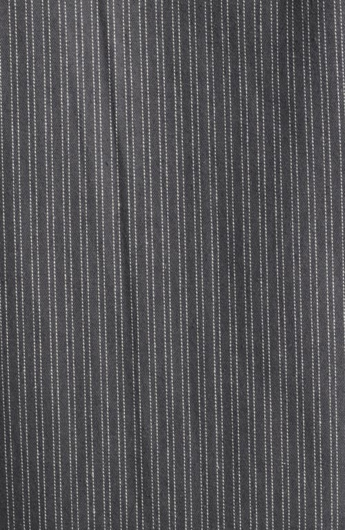 Dickies Lima Loose Fit Pinstripe Cotton Twill Button-up Shirt In Gray