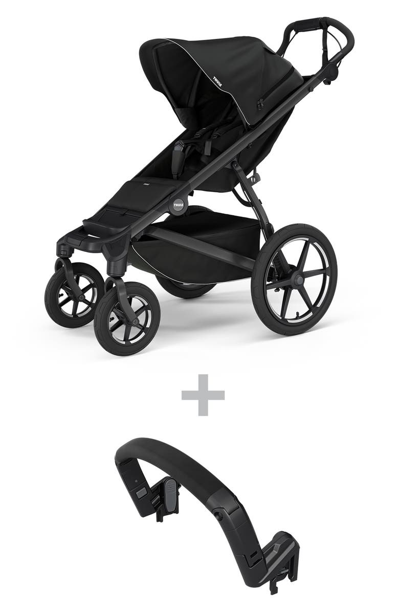 Thule Urban Glide 4-Wheel All-Terrain Stroller & Bumper Bar Bundle, Main, color, Black
