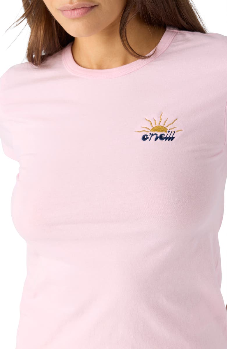 O'Neill At Dusk Embroidered Cotton Crop T-Shirt, Alternate, color, 