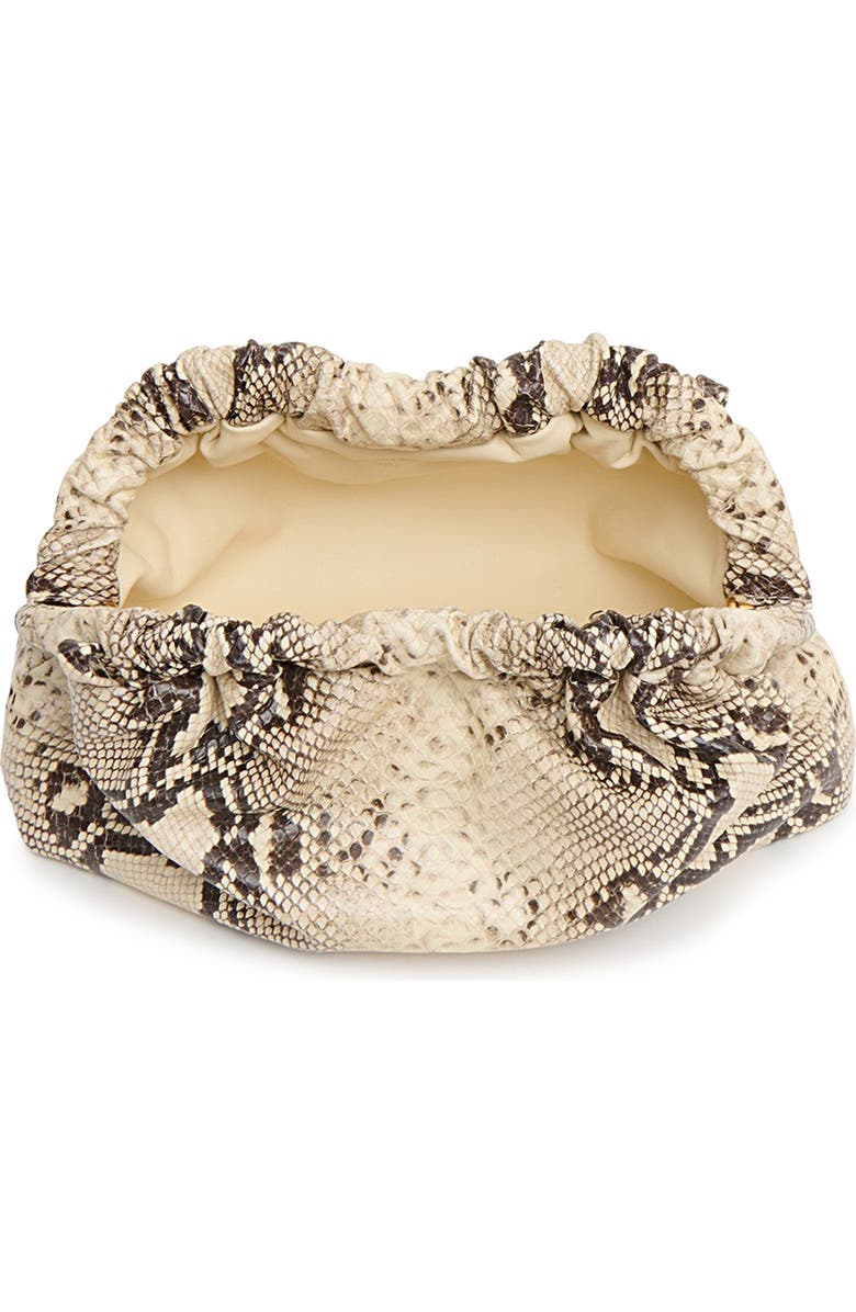 Mansur Gavriel Mini Cloud Snakeskin Embossed Leather Clutch, Alternate, color, Roccia