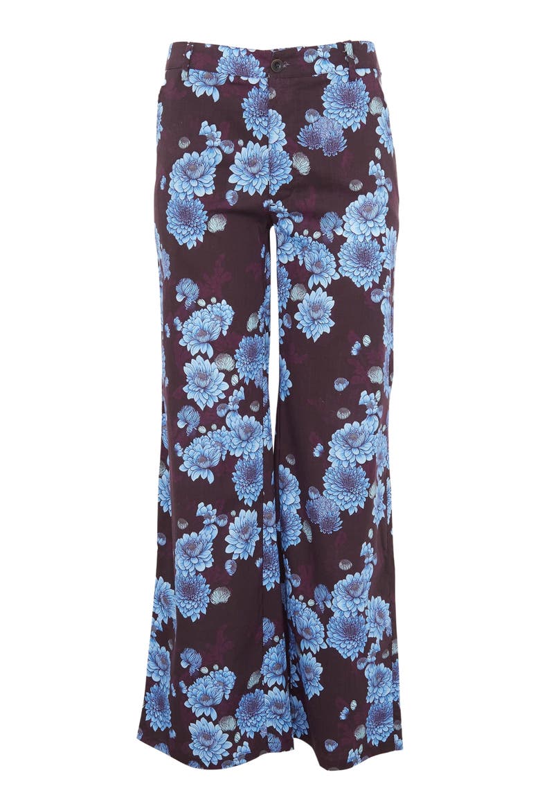 Phillis Wide Leg Tailored Pant, Main, color, Serious Floral Plum
