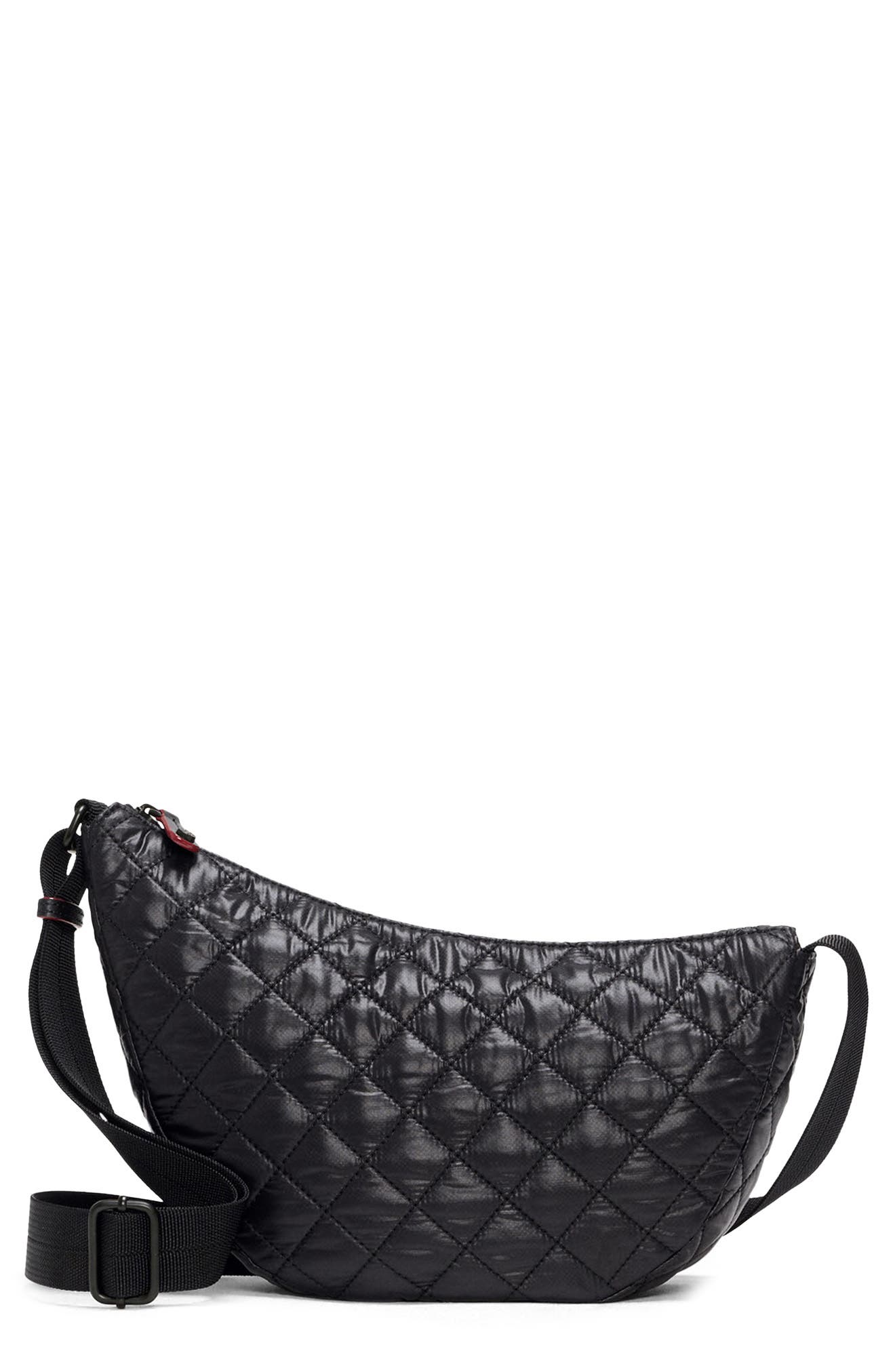 MZ Wallace Small Metro Smile Shoulder Bag, Main, color, Black