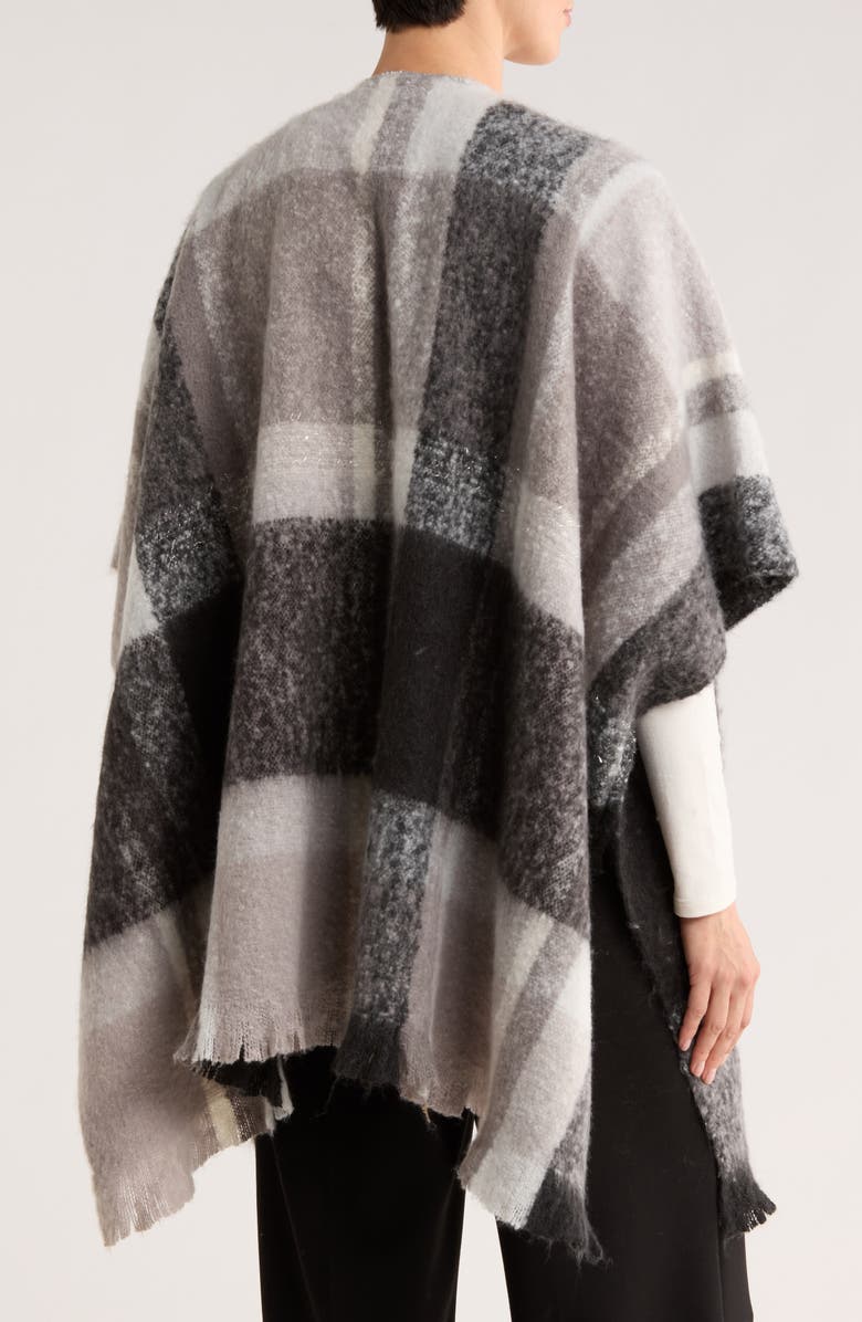 Vince Camuto Plaid Ruana, Alternate, color, Black Grey