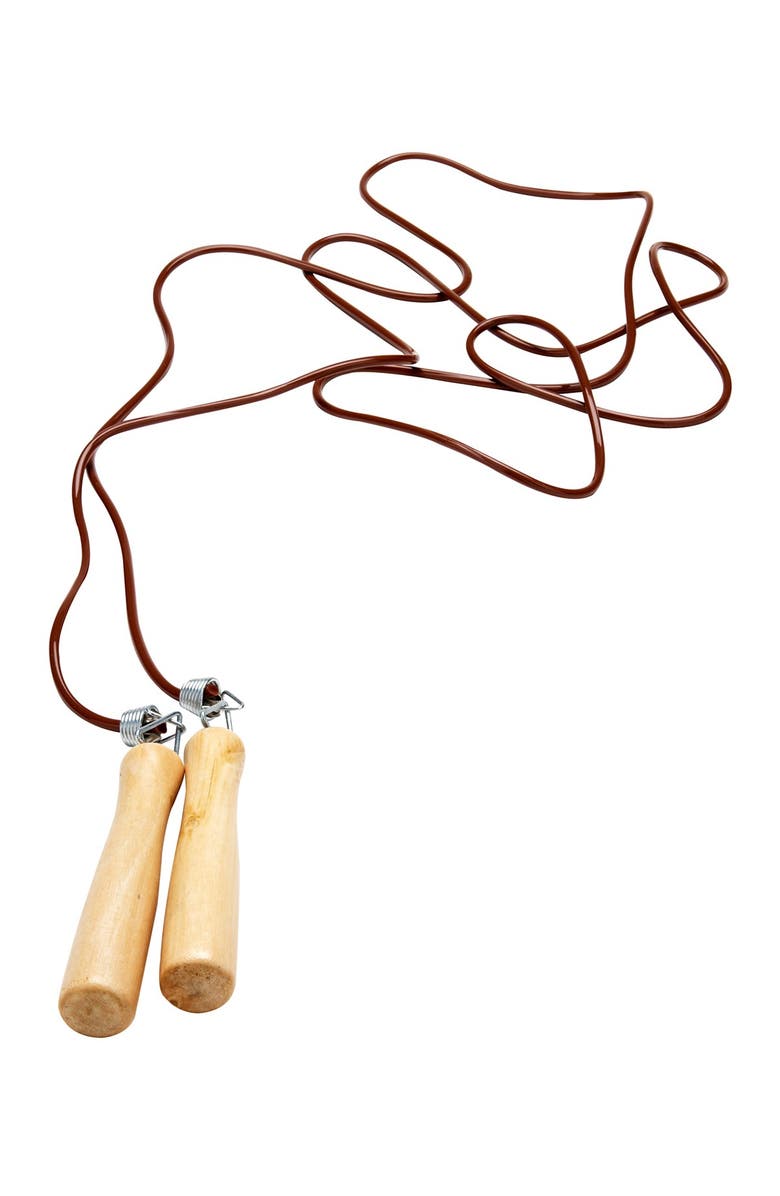 MIND READER Wood Handle Spring Loaded Tangle-Free Jump Rope, Main, color,