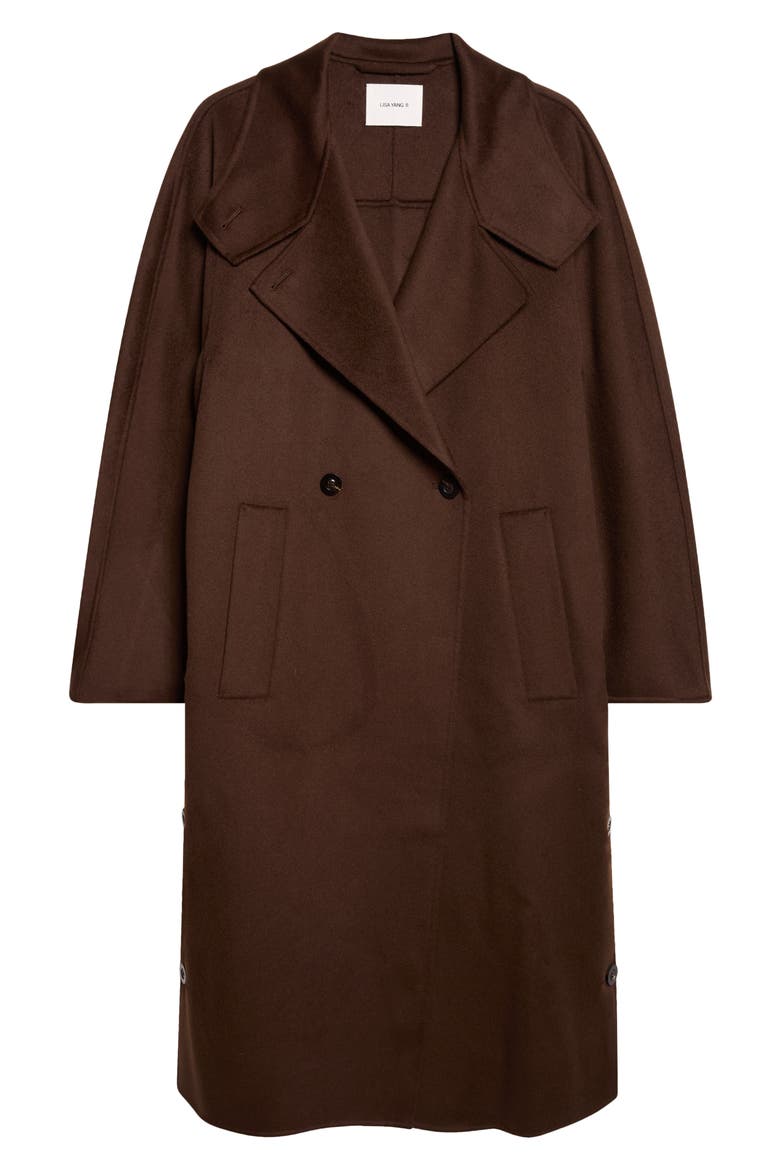 Wool & Cashmere Coat, Alternate, color, DARK OAK