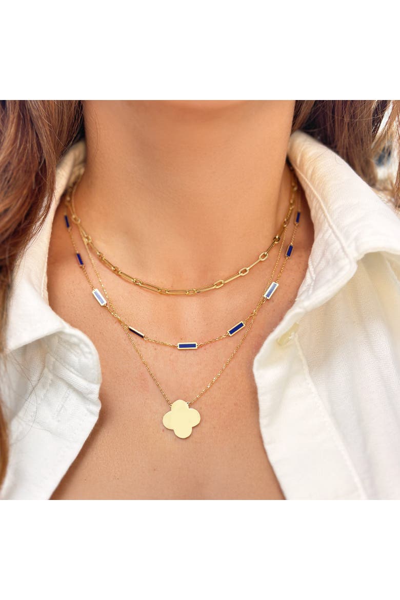 Round Link Paperclip Chain Necklace, Alternate, color, Yellow Gold