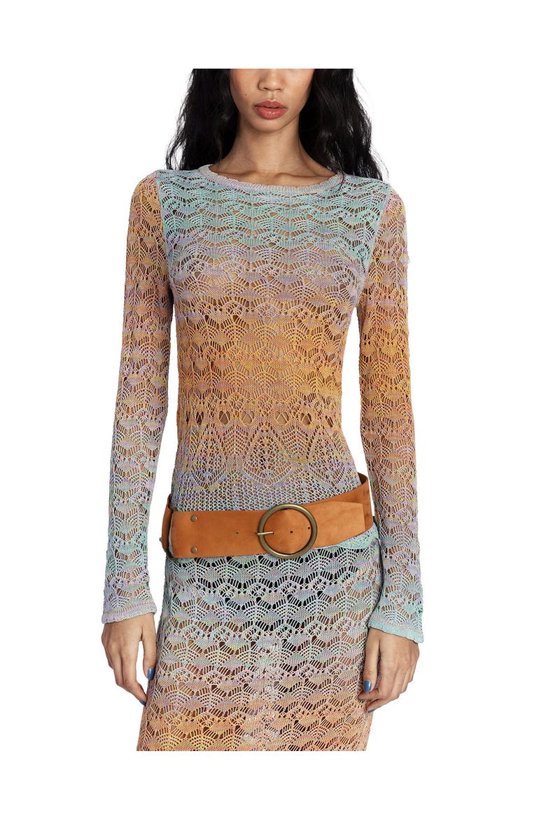 Ombre Space Dye Crochet Top- Sunset, Main, color, Sunset