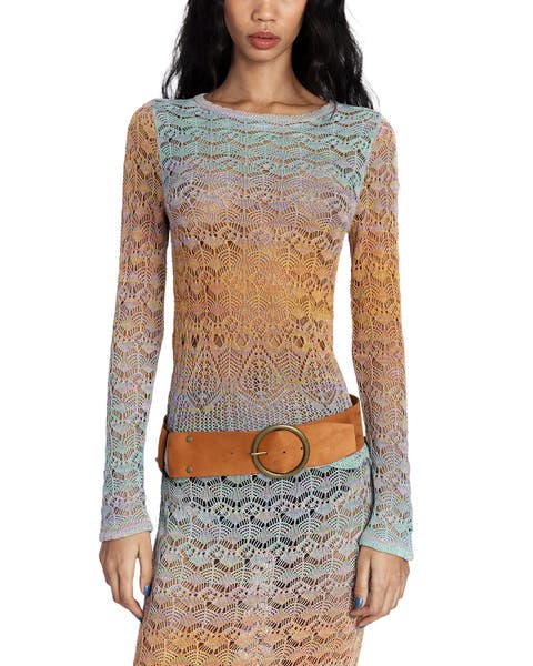 Ombre Space Dye Crochet Top- Sunset