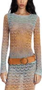 Anna Sui Ombre Space Dye Crochet Top- Sunset