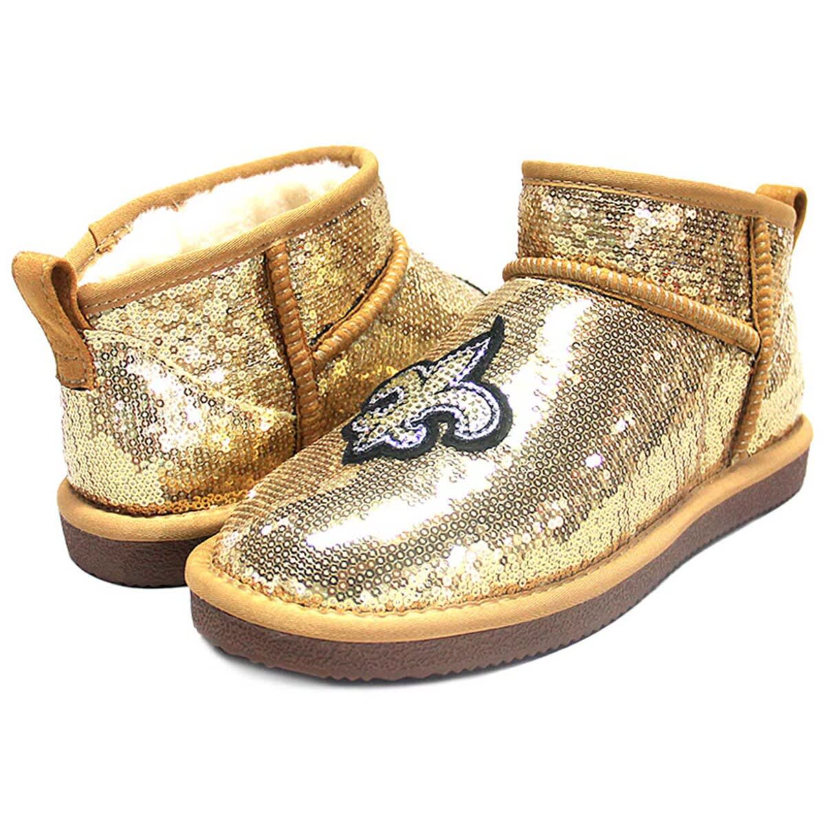 CUCE Women's Cuce  Gold New Orleans Saints Sequin Ankle Boots, Alternate, color, 