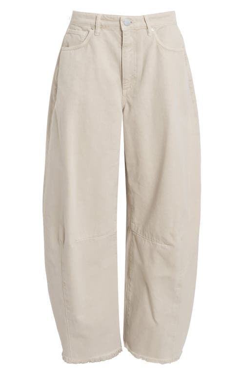 Shop Allsaints Jett Frayed Hem Loose Barrel Jeans In Cream White