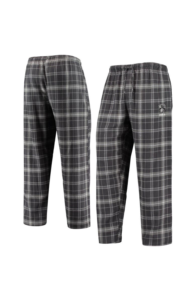 CONCEPTS SPORT Men's Concepts Sport Charcoal/Gray Brooklyn Nets Ultimate Plaid Flannel Pajama Pants, Main, color, Charcoal