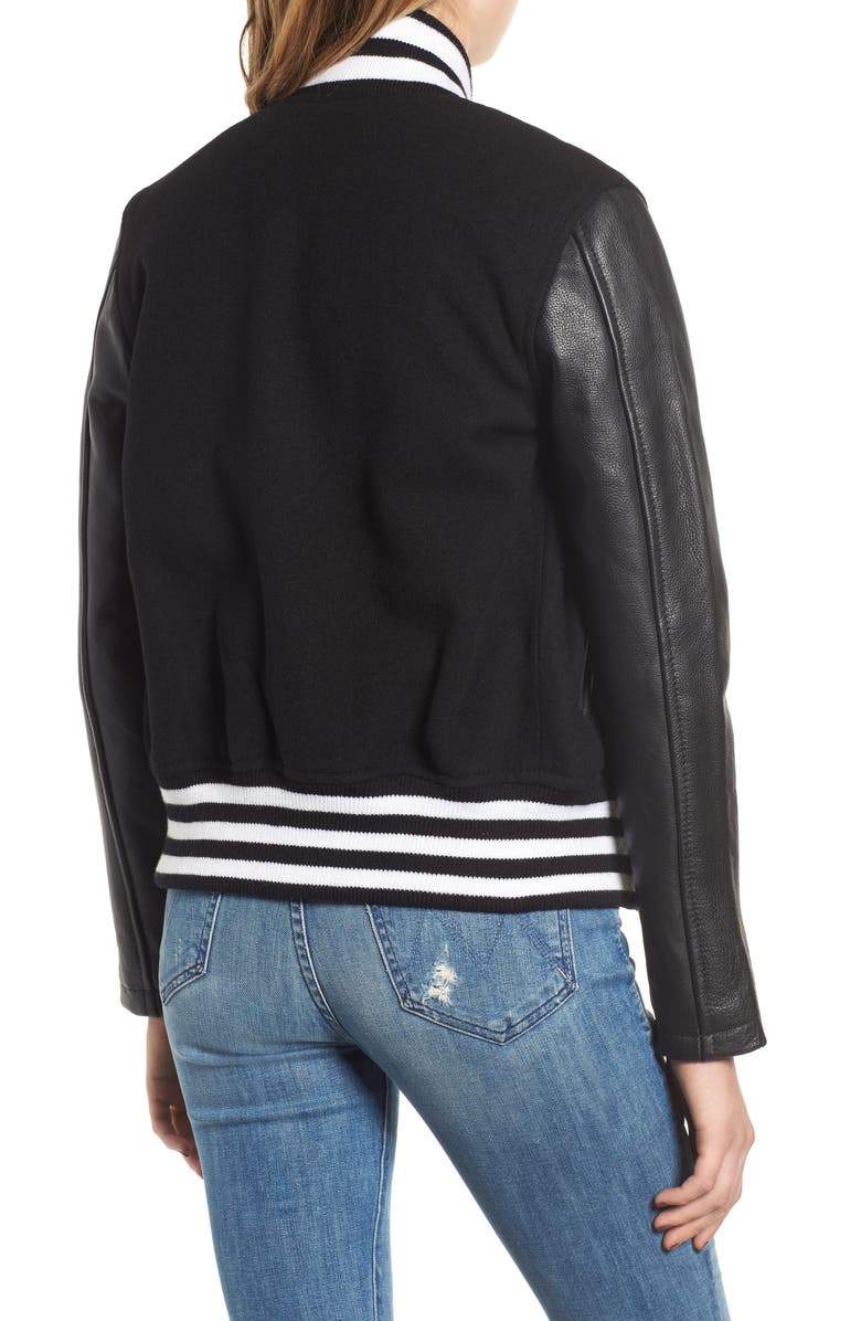 Schott NYC Moto Varsity Jacket, Alternate, color, 