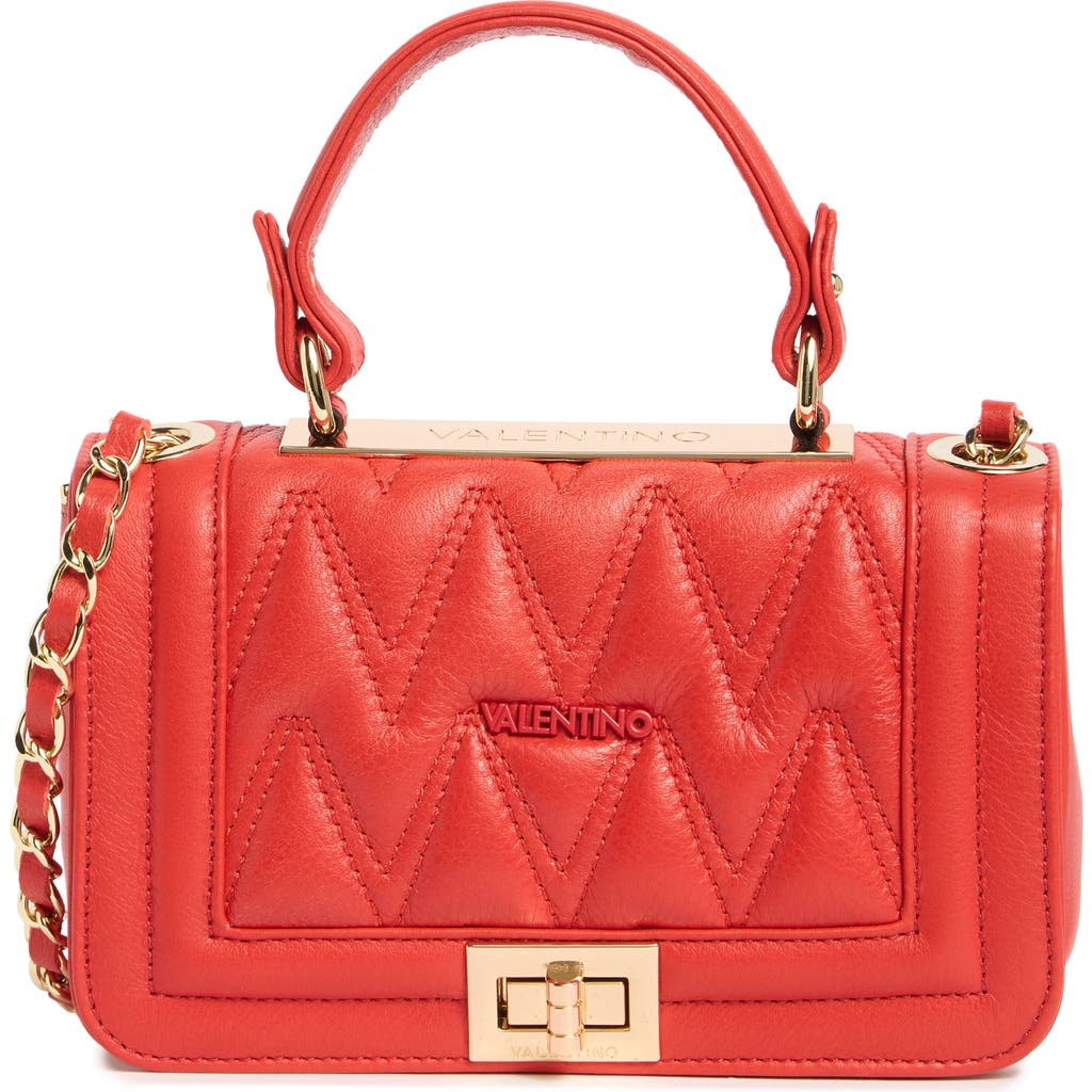Valentino By Mario Valentino Beatriz Quilted Leather Top Handle Bag In Red