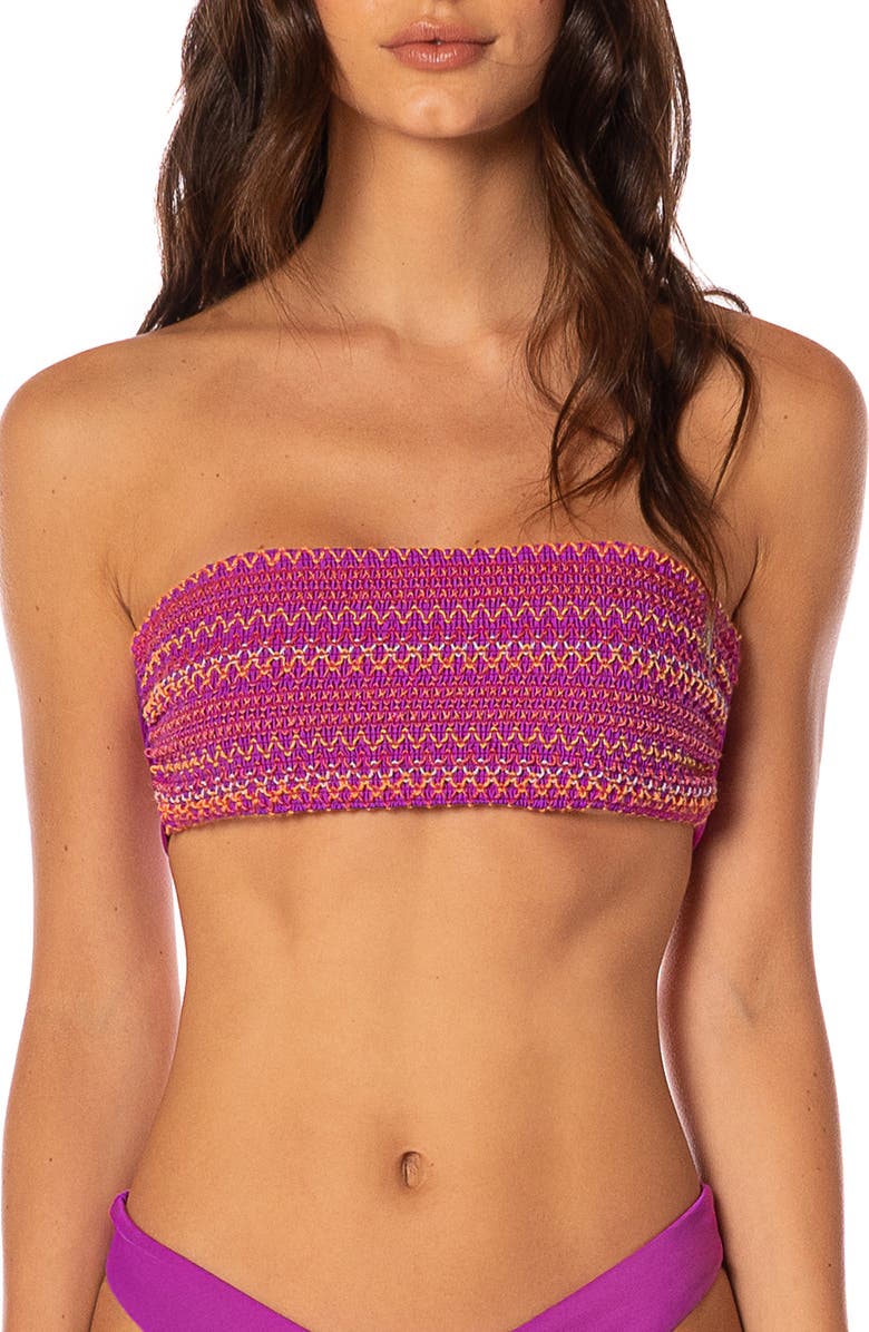 Maaji Sunset Palm Artemis Multifit Reversible Bikini Top, Alternate, color, Purple