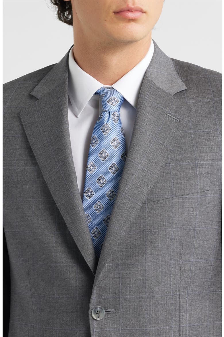 Flynn Classic Fit Grey Windowpane Check Wool Suit, Alternate, color, GREY