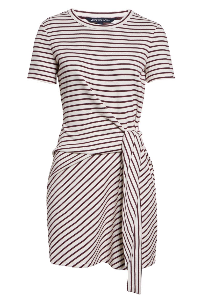 Elvaris Stripe Short Sleeve Minidress, Main, color, DOVE RAISIN