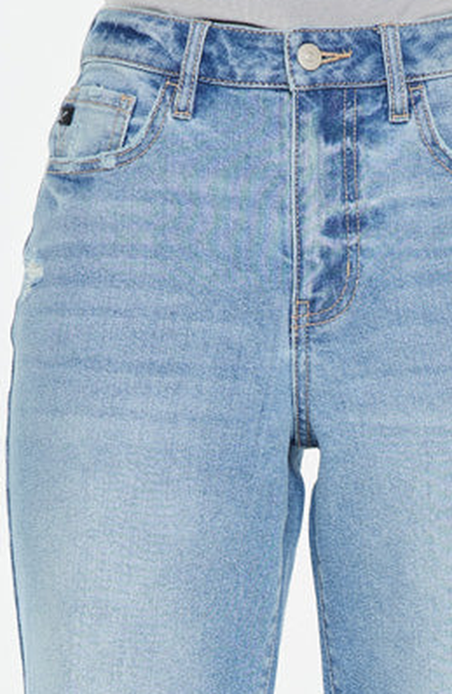Kancan Bri Essentials High Rise Slim Wide Leg Jeans In Blue