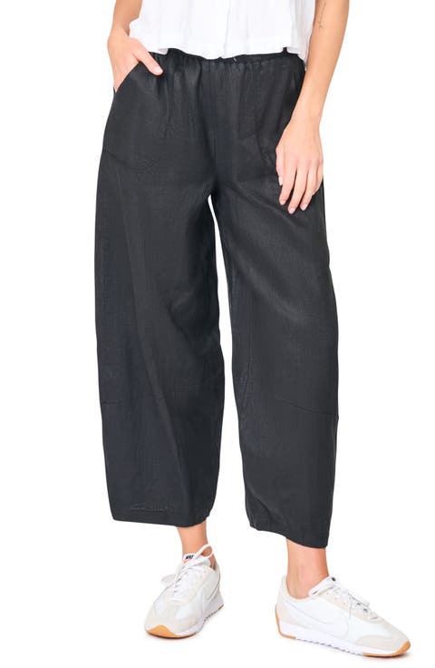 Crop Barrel Leg Cotton Pants