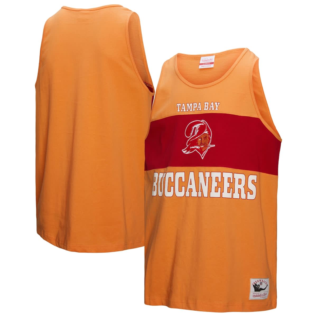 Mitchell & Ness Men's Orange Tampa Bay Buccaneers Retro Color Block Tank Top In Orange