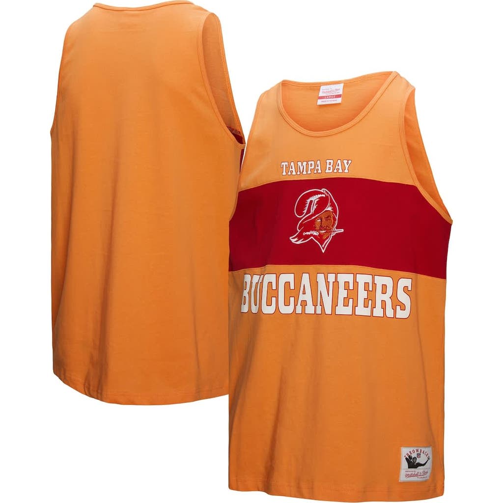 Mitchell & Ness Men's Orange Tampa Bay Buccaneers Retro Color Block Tank Top In Orange
