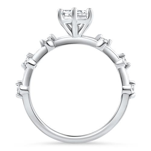 Bliss Diamond Certified 1 1/3ct Hexagon Diamond Jamie Engagement Ring 14k Gold Lab Grown In Silver