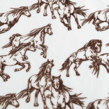 Mustang Horses Plush Fleece Blanket