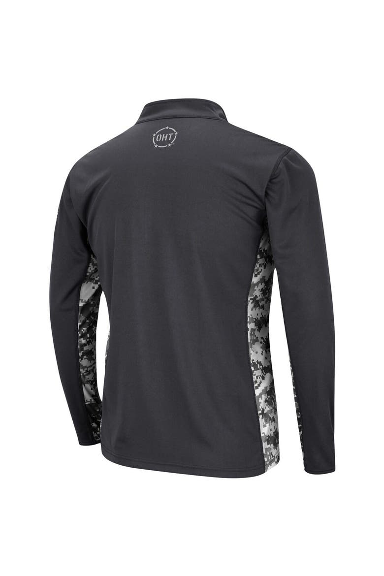 Men's Colosseum Charcoal Maryland Terrapins OHT Military Appreciation Digital Camo Lightweight Quarter-Zip Pullover, Alternate, color, Charcoal