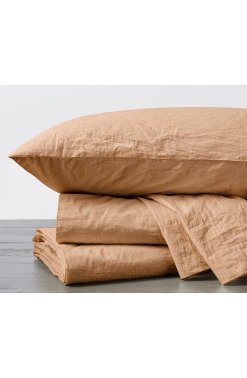 Set of 2 Organic Crinkled Percale Pillowcases