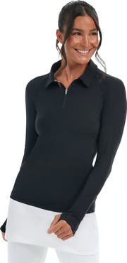 BloqUV Women's Long Sleeve Quarter Zip Polo