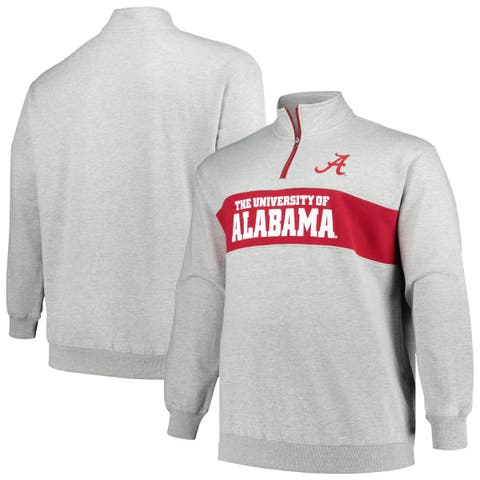 Men's Profile Heather Gray Alabama Crimson Tide Big & Tall Fleece Quarter-Zip Jacket