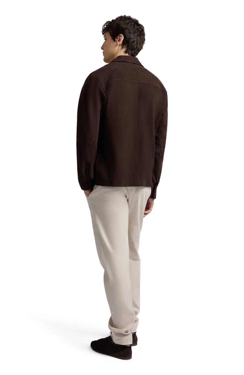 Onia Suede Traveler Jacket, Alternate, color, Chocolate